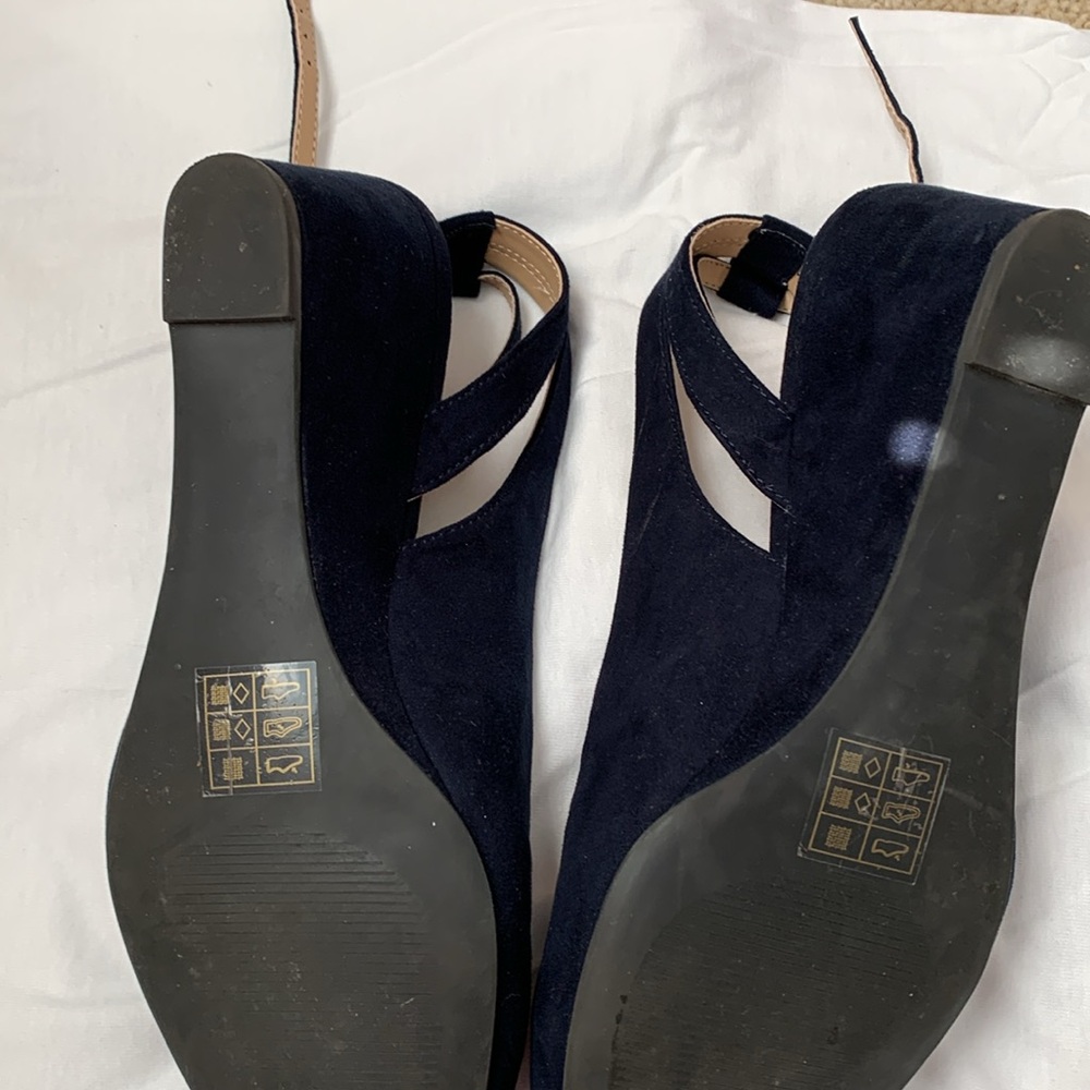 MARKET & SPRUCE Billie Ankle Wrap Wedge 7.5 - Picture 5 of 6